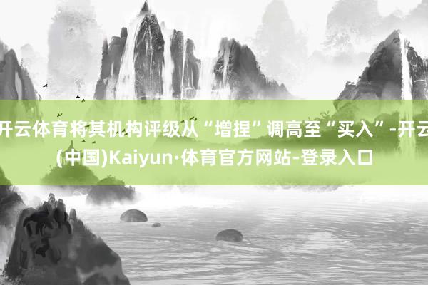 开云体育将其机构评级从“增捏”调高至“买入”-开云(中国)Kaiyun·体育官方网站-登录入口
