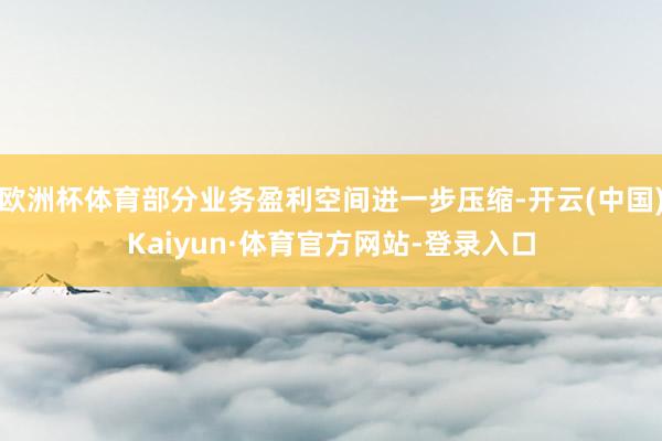 欧洲杯体育部分业务盈利空间进一步压缩-开云(中国)Kaiyun·体育官方网站-登录入口