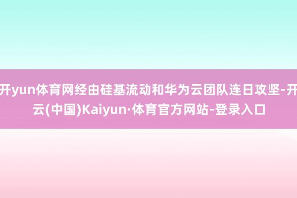 开yun体育网经由硅基流动和华为云团队连日攻坚-开云(中国)Kaiyun·体育官方网站-登录入口