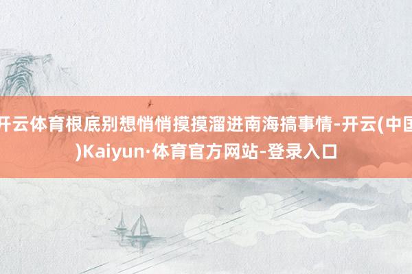 开云体育根底别想悄悄摸摸溜进南海搞事情-开云(中国)Kaiyun·体育官方网站-登录入口
