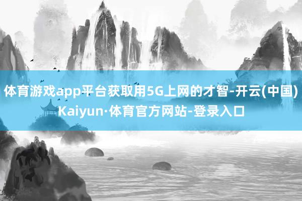 体育游戏app平台获取用5G上网的才智-开云(中国)Kaiyun·体育官方网站-登录入口