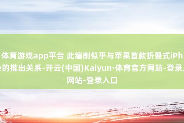 体育游戏app平台 此编削似乎与苹果首款折叠式iPhone的推出关系-开云(中国)Kaiyun·体育官方网站-登录入口