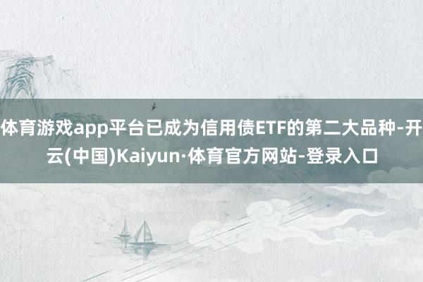 体育游戏app平台已成为信用债ETF的第二大品种-开云(中国)Kaiyun·体育官方网站-登录入口