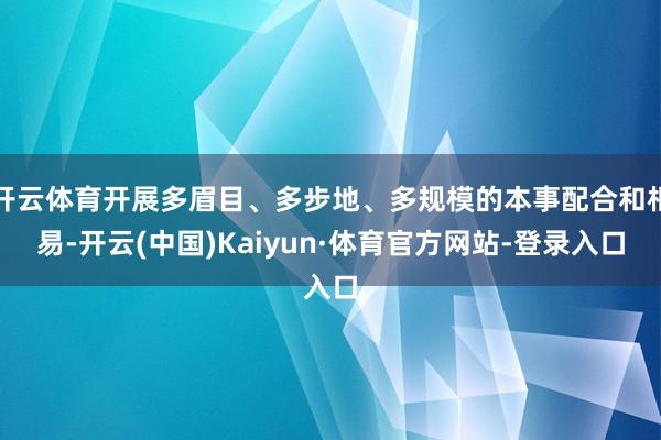 开云体育开展多眉目、多步地、多规模的本事配合和相易-开云(中国)Kaiyun·体育官方网站-登录入口