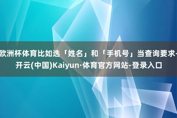 欧洲杯体育比如选「姓名」和「手机号」当查询要求-开云(中国)Kaiyun·体育官方网站-登录入口